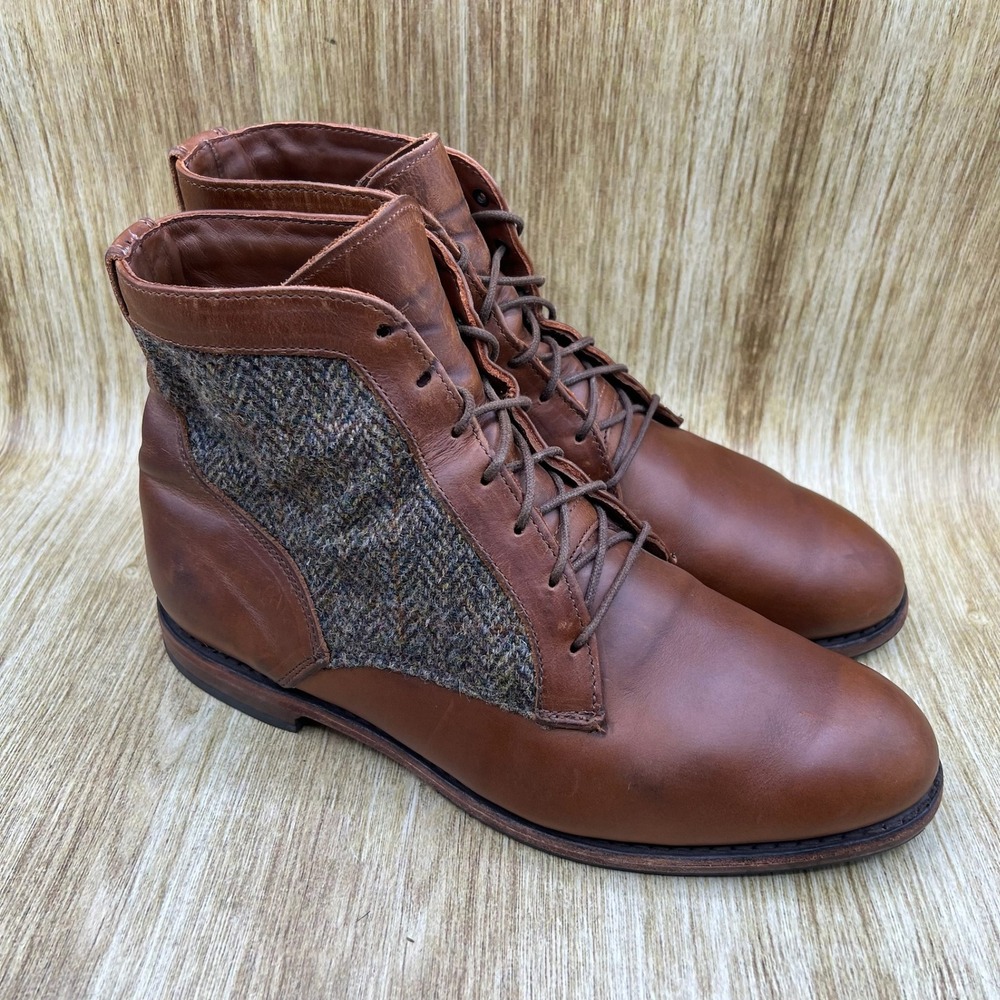 Allen Edmonds Shaker Heights Boots Men's Size 9 E Brown‎ Leather Tweed 8727